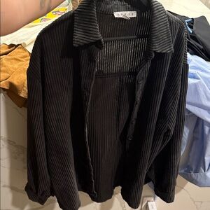 Zara Black Ribbed Men's Casual Shirt